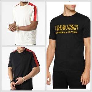 LOT OF 3 HUGO BOSS GRAPHIC T-SHIRTS STRIPED LOGO SZ L